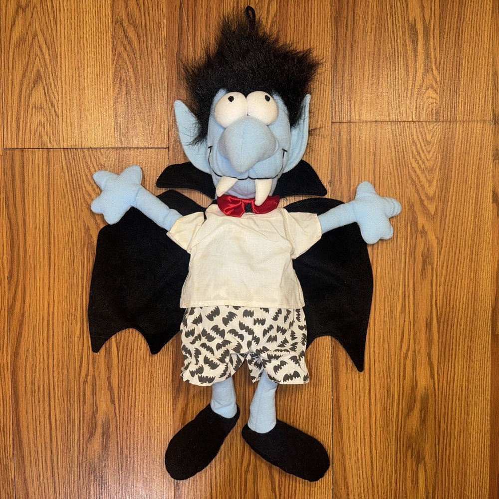 Heartland Apparel Dracula Halloween Plush Stuffed Doll Zipper Pouch Blue Rare